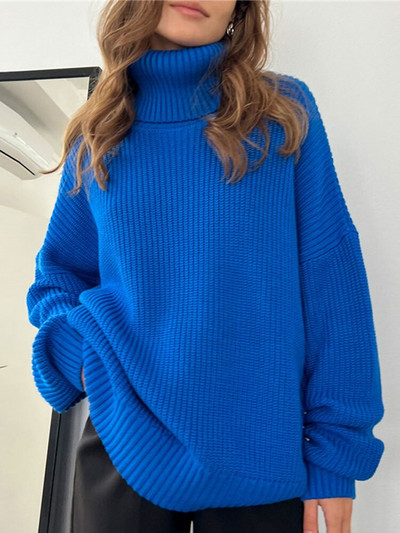 Πλεκτό πουλόβερ με γυναικεία κασμίρ Πουλόβερ Casual Loose O λαιμό μανίκι μπλούζα χοντρή πλεκτή μπλούζα 2022 Φθινόπωρο Χειμώνας Γυναικεία πουλόβερ