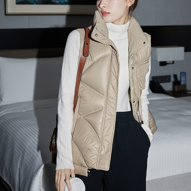 Eiropas stacijas modes veste sieviešu īsa 2022. gada jauna vestes ārējā nodiluma bezpiedurkņu jaka