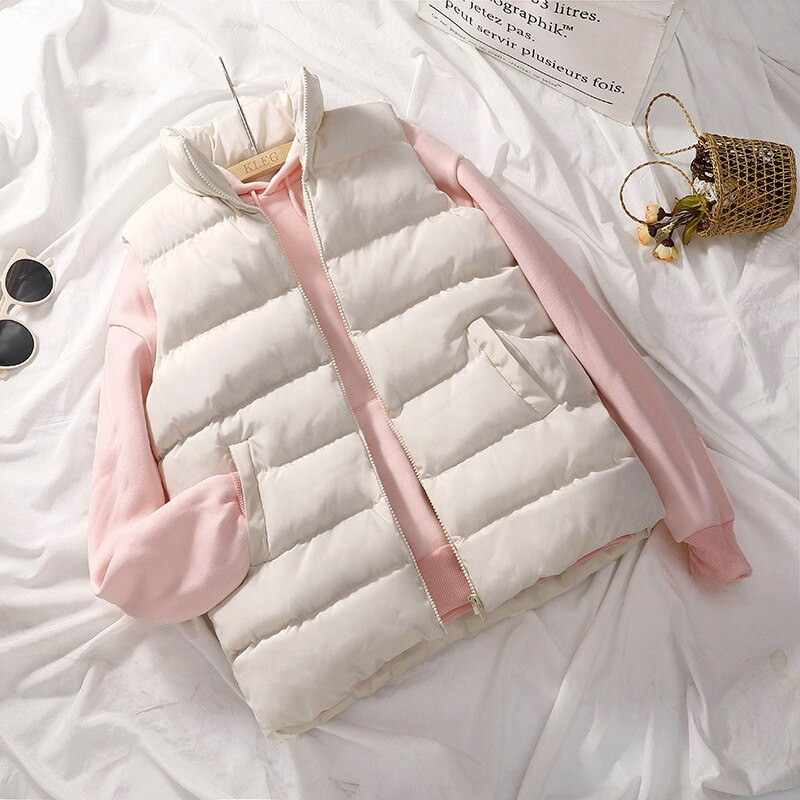 2022. gada ziemas kokvilnas dūnu veste sieviešu brīva veste, ķermeņa silta jaka Kokvilnas polsterēta jaka bez piedurknēm sieviešu ziemas veste