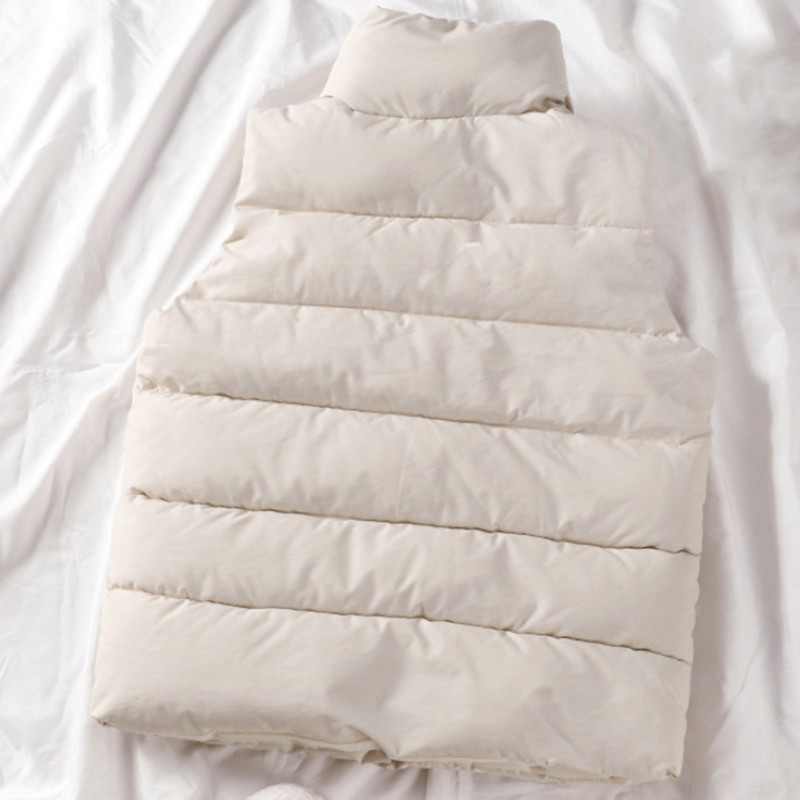 2022. gada ziemas kokvilnas dūnu veste sieviešu brīva veste, ķermeņa silta jaka Kokvilnas polsterēta jaka bez piedurknēm sieviešu ziemas veste
