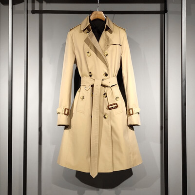 Νέα Ανοιξιάτικη και Φθινοπωρινή γυναικεία καμπαρντίνα με διπλό στήθος Μονόχρωμη παλτό μόδας casual loose toe