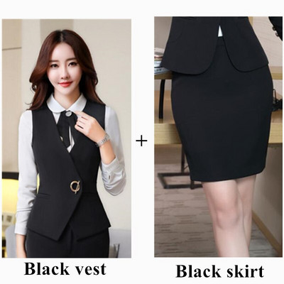 Kiváló minőségű Naviu felsők Üzleti női mellény Munkaruházat Egyenruha Vékony V nyakú fém gombok Hivatalos irodai női interjúkabát