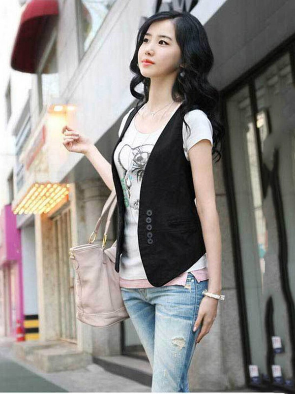 Aelegantmis Y2K Business Slim Sieviešu Vestes Biroja darbs Ikdienas veste Biroja Sieviešu Melns Vestes Mētelis Svinīgs Darba apģērbs Uniformas