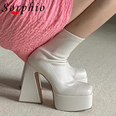 Γυναικείες μπότες μοτοσικλέτας για γυναίκες πλατφόρμα Strange Heel Fashion Γυναικεία παπούτσια 2022 Καλοκαίρι δημοφιλές στυλ με φερμουάρ