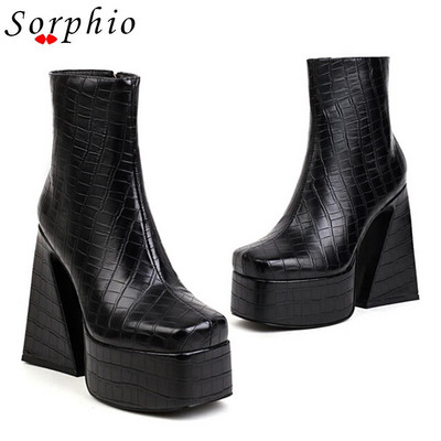 Γυναικείες μπότες μοτοσικλέτας για γυναίκες πλατφόρμα Strange Heel Fashion Γυναικεία παπούτσια 2022 Καλοκαίρι δημοφιλές στυλ με φερμουάρ