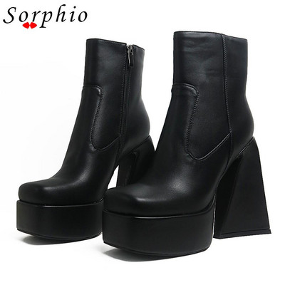 Γυναικείες μπότες μοτοσικλέτας για γυναίκες πλατφόρμα Strange Heel Fashion Γυναικεία παπούτσια 2022 Καλοκαίρι δημοφιλές στυλ με φερμουάρ