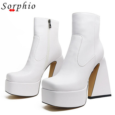 Γυναικείες μπότες μοτοσικλέτας για γυναίκες πλατφόρμα Strange Heel Fashion Γυναικεία παπούτσια 2022 Καλοκαίρι δημοφιλές στυλ με φερμουάρ