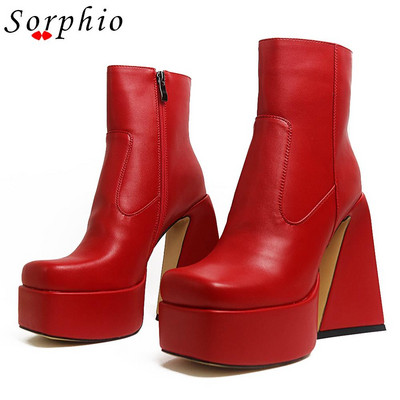 Γυναικείες μπότες μοτοσικλέτας για γυναίκες πλατφόρμα Strange Heel Fashion Γυναικεία παπούτσια 2022 Καλοκαίρι δημοφιλές στυλ με φερμουάρ