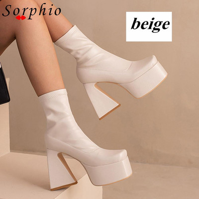 Γυναικείες μπότες μοτοσικλέτας για γυναίκες πλατφόρμα Strange Heel Fashion Γυναικεία παπούτσια 2022 Καλοκαίρι δημοφιλές στυλ με φερμουάρ