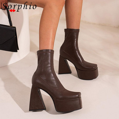 Γυναικείες μπότες μοτοσικλέτας για γυναίκες πλατφόρμα Strange Heel Fashion Γυναικεία παπούτσια 2022 Καλοκαίρι δημοφιλές στυλ με φερμουάρ