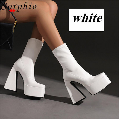 Γυναικείες μπότες μοτοσικλέτας για γυναίκες πλατφόρμα Strange Heel Fashion Γυναικεία παπούτσια 2022 Καλοκαίρι δημοφιλές στυλ με φερμουάρ