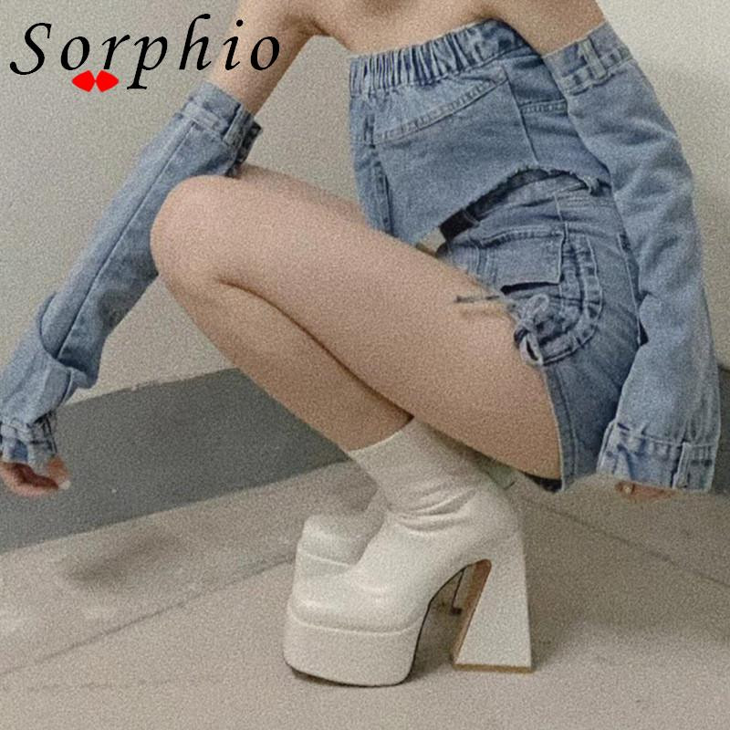 Γυναικείες μπότες μοτοσικλέτας για γυναίκες πλατφόρμα Strange Heel Fashion Γυναικεία παπούτσια 2022 Καλοκαίρι δημοφιλές στυλ με φερμουάρ