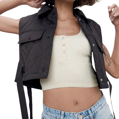 Gaono sieviešu veste vienkrāsains bez piedurknēm, pogāms, apgriezts, armijas zaļš/ melns/ brūns/ vīna sarkans