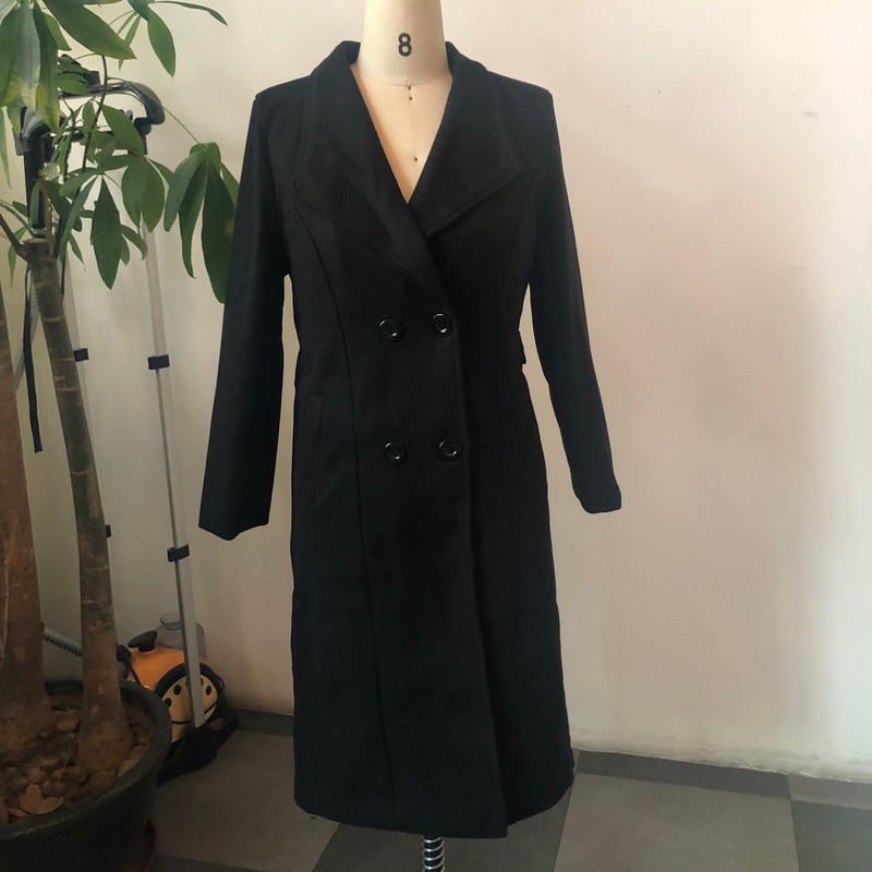 Sieviešu mētelis 2022. gada modes pavasara un ziemas vilnas mētelis, sieviešu mētelis ar atloku, sieviešu virsmētelis