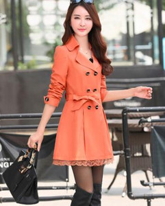 Sieviešu mētelis, 2022. gada pavasaris, ielas apģērbs, mēteļa statīvs, apkakle, pieguļoša, divrindu mežģīņu gara sieviešu jaka.