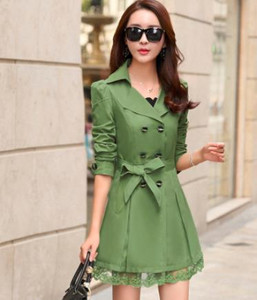 Sieviešu mētelis, 2022. gada pavasaris, ielas apģērbs, mēteļa statīvs, apkakle, pieguļoša, divrindu mežģīņu gara sieviešu jaka.