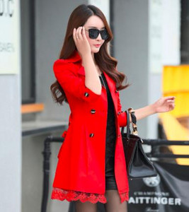 Sieviešu mētelis, 2022. gada pavasaris, ielas apģērbs, mēteļa statīvs, apkakle, pieguļoša, divrindu mežģīņu gara sieviešu jaka.