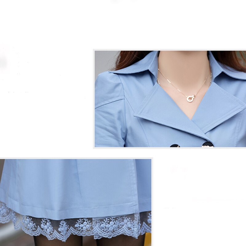 Sieviešu mētelis, 2022. gada pavasaris, ielas apģērbs, mēteļa statīvs, apkakle, pieguļoša, divrindu mežģīņu gara sieviešu jaka.