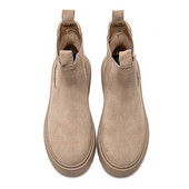 Chelsea Chunky Boots Γυναικεία χειμερινά παπούτσια Cow Suede Boots Μαύρες Φθινοπωρινές Μπότες Πλατφόρμας Χειμερινές Γυναικείες Μπότες Lg026