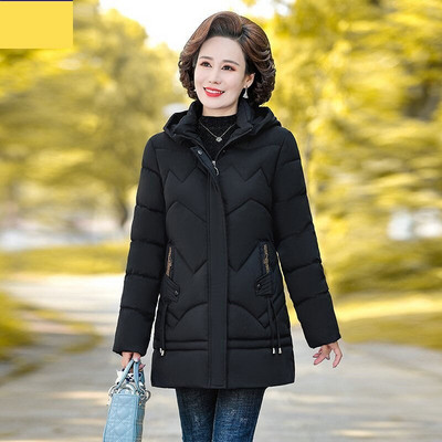 Ziemas jaka Pusmūža Mamma Apģērbs ar kapuci Parkas Loose Plus Samts Biezs Ziemas Jaka Sieviešu Silts Rāvējslēdzējs Parka Virsdrēbes