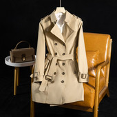 Pavasara un rudens korejiešu sieviešu gara vējjaka ar divrindu vējjaku ar sieviešu mēteli Ikdienas brīvs mētelis