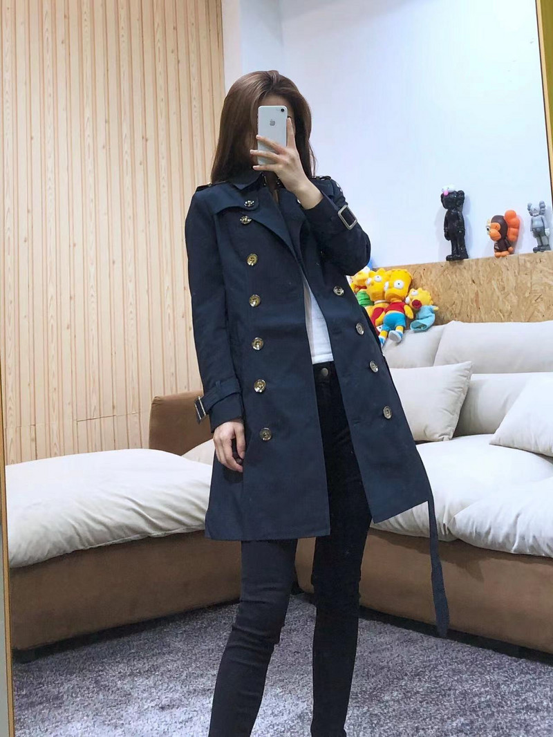 Pavasara un rudens korejiešu sieviešu gara vējjaka ar divrindu vējjaku ar sieviešu mēteli Ikdienas brīvs mētelis