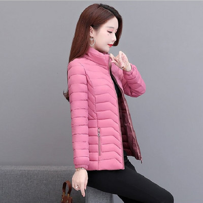 2022. Zimska kratka jakna Jednobojni novi visoki ovratnik Tanka pamučna postava Ženske parke Ležerne debele ženske kapute Ženska gornja odjeća
