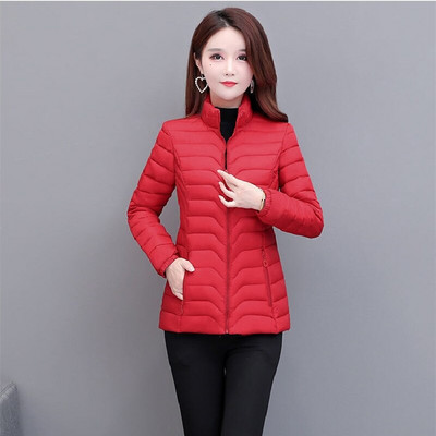 2022. Zimska kratka jakna Jednobojni novi visoki ovratnik Tanka pamučna postava Ženske parke Ležerne debele ženske kapute Ženska gornja odjeća
