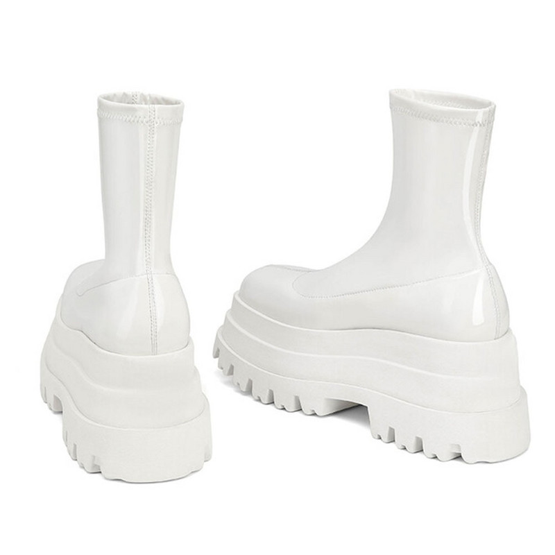 Punk Goth Γυναικείες μπότες μοτοσικλέτας Χοντρά ψηλοτάκουνα παπούτσια πλατφόρμας Πολυτελές σχέδιο μόδας Ολοκαίνουργιες δροσερές γυναικείες μπότες δρόμου