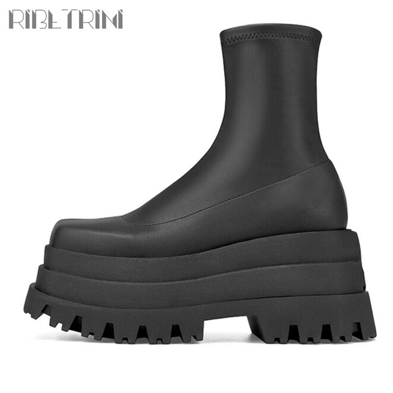 Punk Goth Γυναικείες μπότες μοτοσικλέτας Χοντρά ψηλοτάκουνα παπούτσια πλατφόρμας Πολυτελές σχέδιο μόδας Ολοκαίνουργιες δροσερές γυναικείες μπότες δρόμου