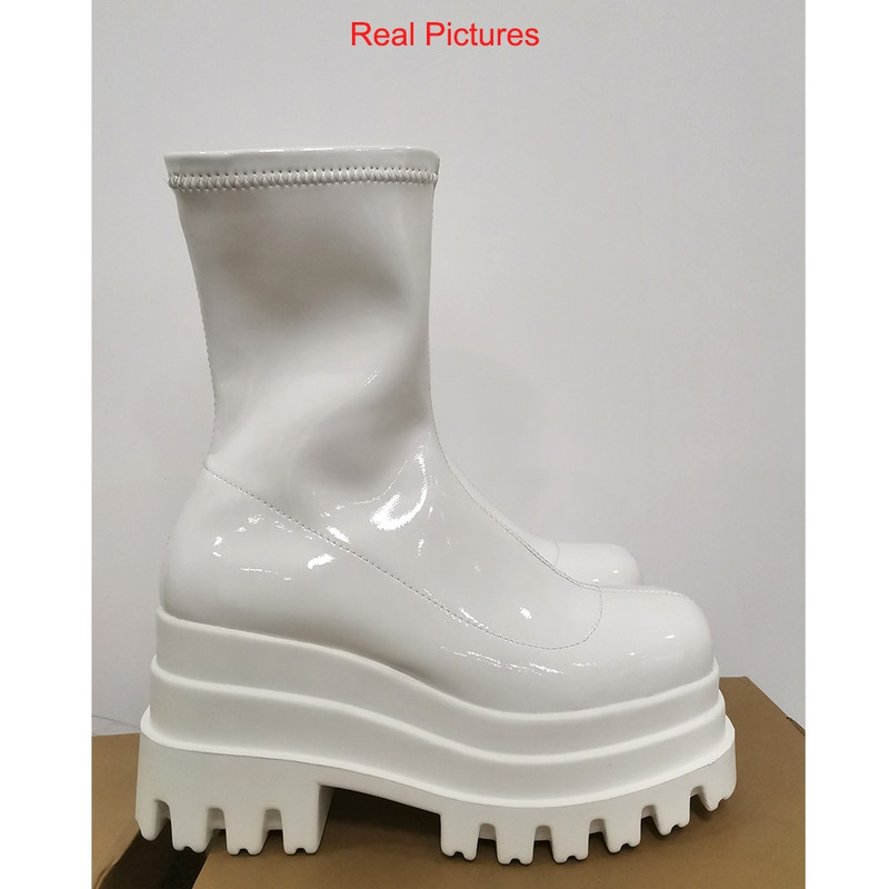 Punk Goth Γυναικείες μπότες μοτοσικλέτας Χοντρά ψηλοτάκουνα παπούτσια πλατφόρμας Πολυτελές σχέδιο μόδας Ολοκαίνουργιες δροσερές γυναικείες μπότες δρόμου