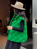 2022. gada ziemas baltā pīļu dūnu veste sieviešu modes, vienrindas apkakles bezpiedurknēm jaka, austa veste, sieviešu vaļīga veste