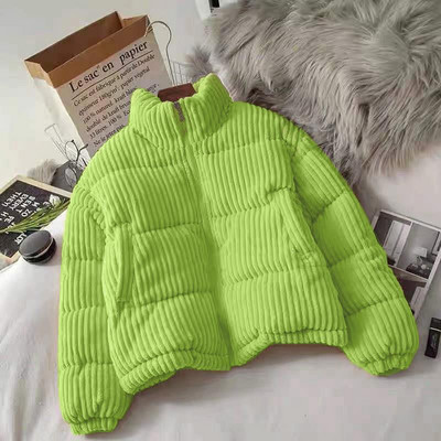 Κορεατικό στυλ 2022 Χειμερινό βελούδινο κοντό μπουφάν για γυναίκες Μαύρα φαρδιά παλτό Casual ψωμί Ζεστό κορίτσια Μεγάλο παλτό χοντρό παρκά