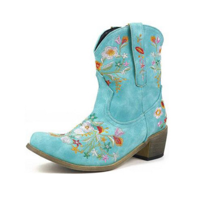 Sieviešu Rietumu puszābaki Romiešu smaili ikdienas zābaki Pavasara ziema Sieviešu īsi mākslīgās ādas zābaki Sieviešu Retro Chaussures