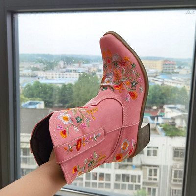 Sieviešu Rietumu puszābaki Romiešu smaili ikdienas zābaki Pavasara ziema Sieviešu īsi mākslīgās ādas zābaki Sieviešu Retro Chaussures