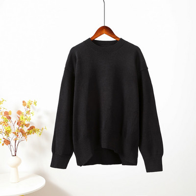 Sügistalvise kootud naiste kampsun, pikkade varrukatega O-kaelusega džemprid, lahtised, paksud soliidsed naiste pulloverid, kvaliteetsed vabaaja naiste kampsunid