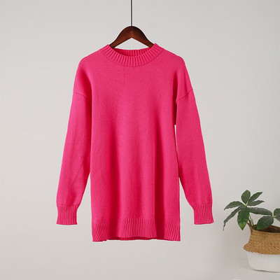 Sügistalvise kootud naiste kampsun, pikkade varrukatega O-kaelusega džemprid, lahtised, paksud soliidsed naiste pulloverid, kvaliteetsed vabaaja naiste kampsunid