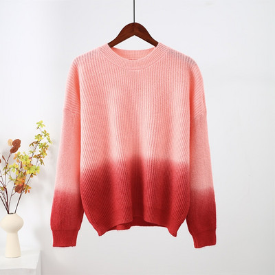 Sügistalvise kootud naiste kampsun, pikkade varrukatega O-kaelusega džemprid, lahtised, paksud soliidsed naiste pulloverid, kvaliteetsed vabaaja naiste kampsunid