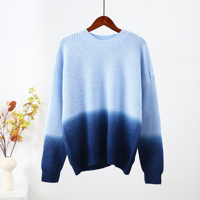 Sügistalvise kootud naiste kampsun, pikkade varrukatega O-kaelusega džemprid, lahtised, paksud soliidsed naiste pulloverid, kvaliteetsed vabaaja naiste kampsunid