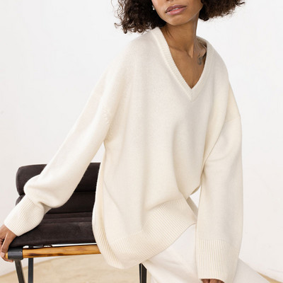 Sügistalvise kootud naiste kampsun, pikkade varrukatega O-kaelusega džemprid, lahtised, paksud soliidsed naiste pulloverid, kvaliteetsed vabaaja naiste kampsunid