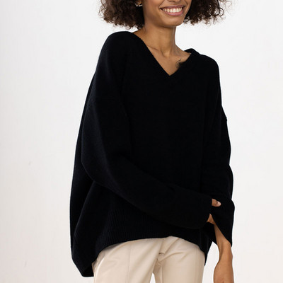 Sügistalvise kootud naiste kampsun, pikkade varrukatega O-kaelusega džemprid, lahtised, paksud soliidsed naiste pulloverid, kvaliteetsed vabaaja naiste kampsunid