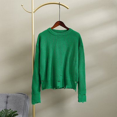 Sügistalvise kootud naiste kampsun, pikkade varrukatega O-kaelusega džemprid, lahtised, paksud soliidsed naiste pulloverid, kvaliteetsed vabaaja naiste kampsunid