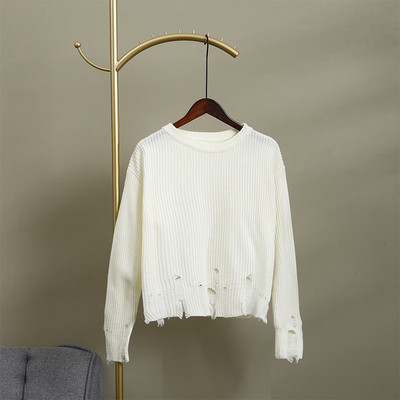 Sügistalvise kootud naiste kampsun, pikkade varrukatega O-kaelusega džemprid, lahtised, paksud soliidsed naiste pulloverid, kvaliteetsed vabaaja naiste kampsunid