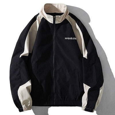 Ziemas Patchwork Parkas Vīriešu Hip Hop Krāsa Block Biezi Silti Polsterētas Jakas High Street Streetwear Puffer College Bubble Coats