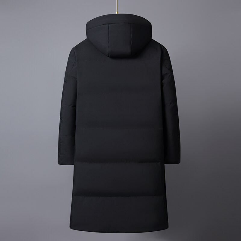 Zimske donje jakne za muškarce Brand 2022. Novi dugi kaput visoke kvalitete s bijelim pačjim paperjem Muški kaput s kapuljačom, debele tople crne parke