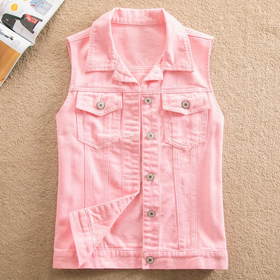 2021. gada pavasara vasaras īsa džinsa veste jaka, balta, sieviešu, tievs mētelis bez piedurknēm, melns rozā, liela izmēra 6XL, ikdienas sieviešu veste