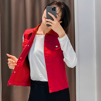 2021. gada pavasara vasaras īsa džinsa veste jaka, balta, sieviešu, tievs mētelis bez piedurknēm, melns rozā, liela izmēra 6XL, ikdienas sieviešu veste