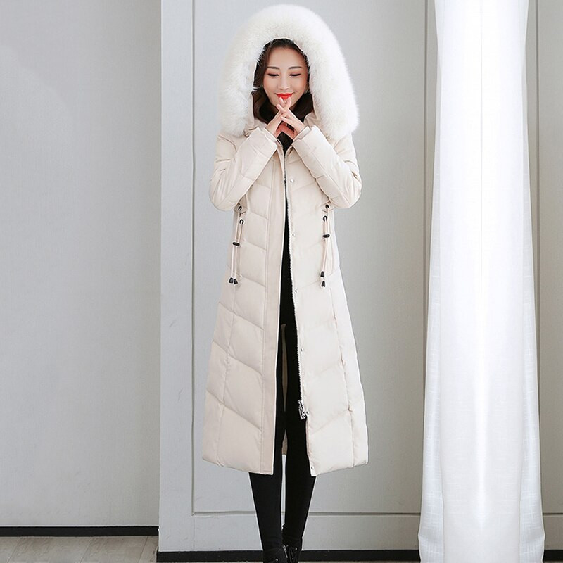 Sieviešu rudens ziemas sabiezināti silti gari parki Sieviešu ikdienas vienkrāsaini liela kabata kažoki ar kapuci gari mēteļi virsdrēbes