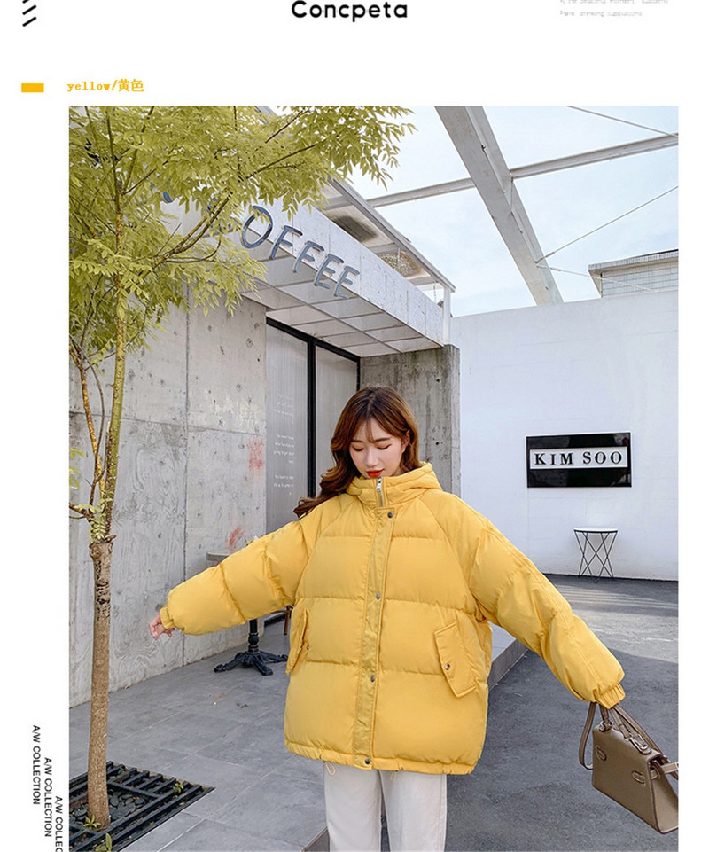 Divat meleg dzseki kapucnis kabátok Női bő pamut bélésű dzsekik Női téli hétköznapi parkok női felsőruházat