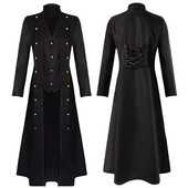 Ανδρικά Steampunk Vintage μακριά καμπαρντίνα Gothic Victorian Frock Coat Ομοιόμορφα μεσαιωνικά ρετρό τζάκετ Ανδρική αποκριάτικη στολή Cosplay